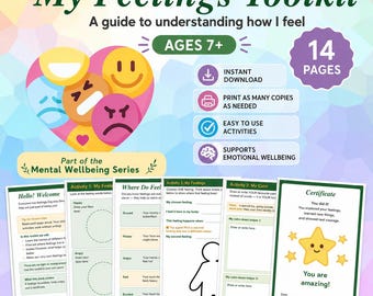 Kids Feelings Toolkit | Emotional Wellbeing Worksheets, Ages 7+ (PDF Download)