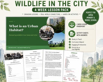 Urban Habitats Activity Pack | City Wildlife & Adaptations Worksheets | Home Education Science | Ages 7-12