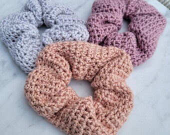 100% bamboo crochet scrunchie