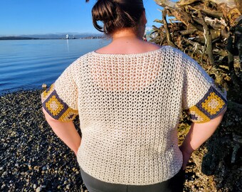 Granny square crochet crop tee | handmade to order