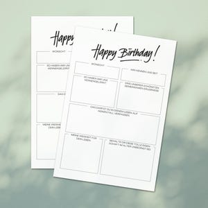 Gastenkaarten om zelf in te vullen | verjaardag | Minimalistisch