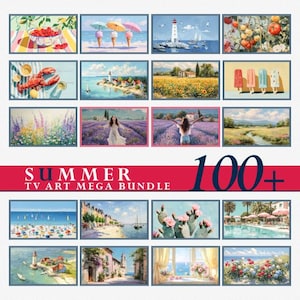Vintage Summer TV Art Set: 100+ Digital Paintings (4K Downloadable Files)