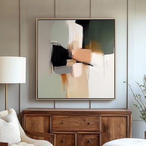 Modern Minimalist Painting Art Print Beige Gray Abstract Soft Tone Canvas Prints Wabi Sabi Wall Art Decor Abstract Composition