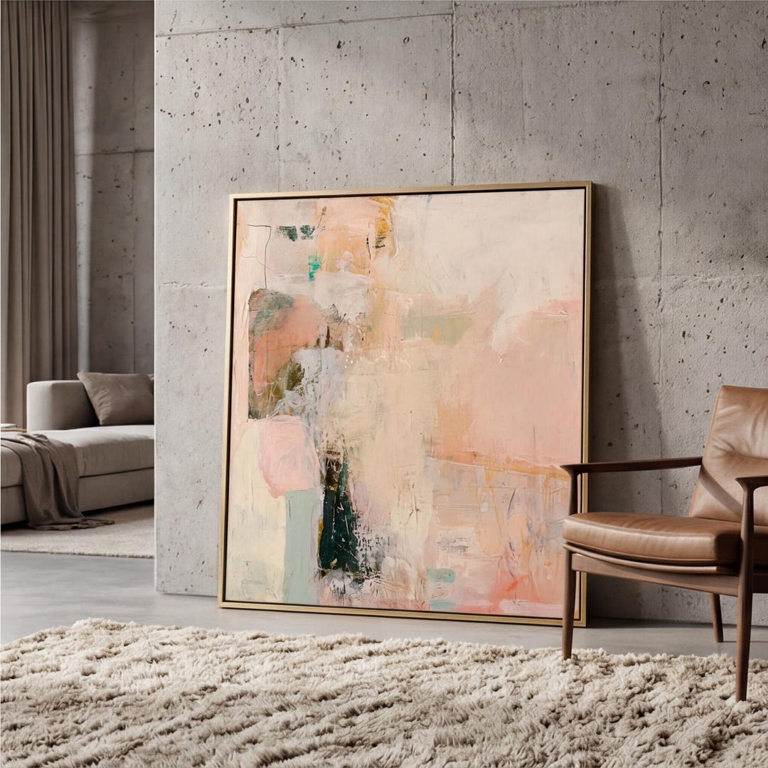 Beige Earth Tones Abstract Art Print Neutral Wall Decor Large Canvas ...