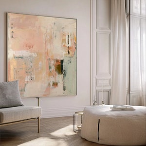 Minimalist Abstract Wall Art - Earth Tones Large Painting - Modern Decor for Contemporary Home