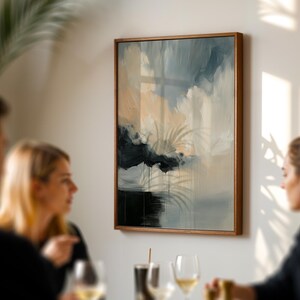 Abstract Cloud Wall Art Print Moody Sky Painting With Brush Texture Stormy Modern Landscape Paper Print For Living Room Or Office Decor  5