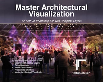 Master Architectural Visualization: Complete Photoshop File - Grandstand PSD