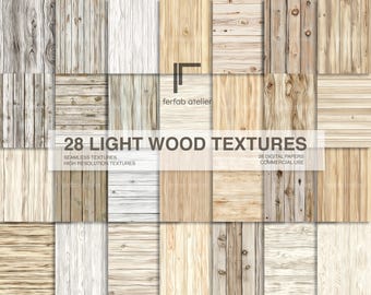 Light Wood Texture Seamless - Digital Wood Paper - Wood Grain