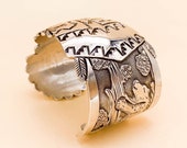 Vintage Floyd and Lloyd Becenti Sterling Kachina Cuff Bracelet