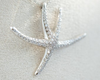 Tiffany & Co Vintage Elsa Peretti Diamond Platinum Starfish Necklace