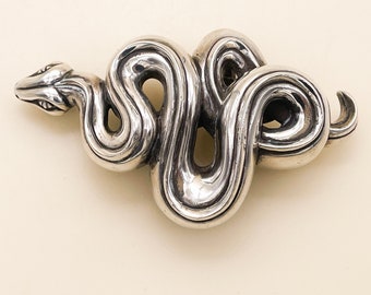 Kieselstein Cord Sterling Silver Snake Belt Buckle