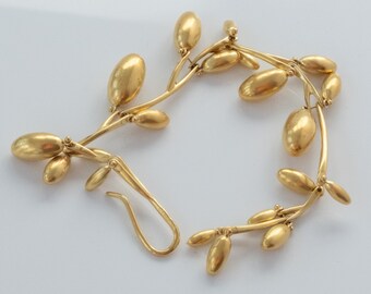 Ted Muehling Gold Plated Sterling Silver Olive Branch Bracelet