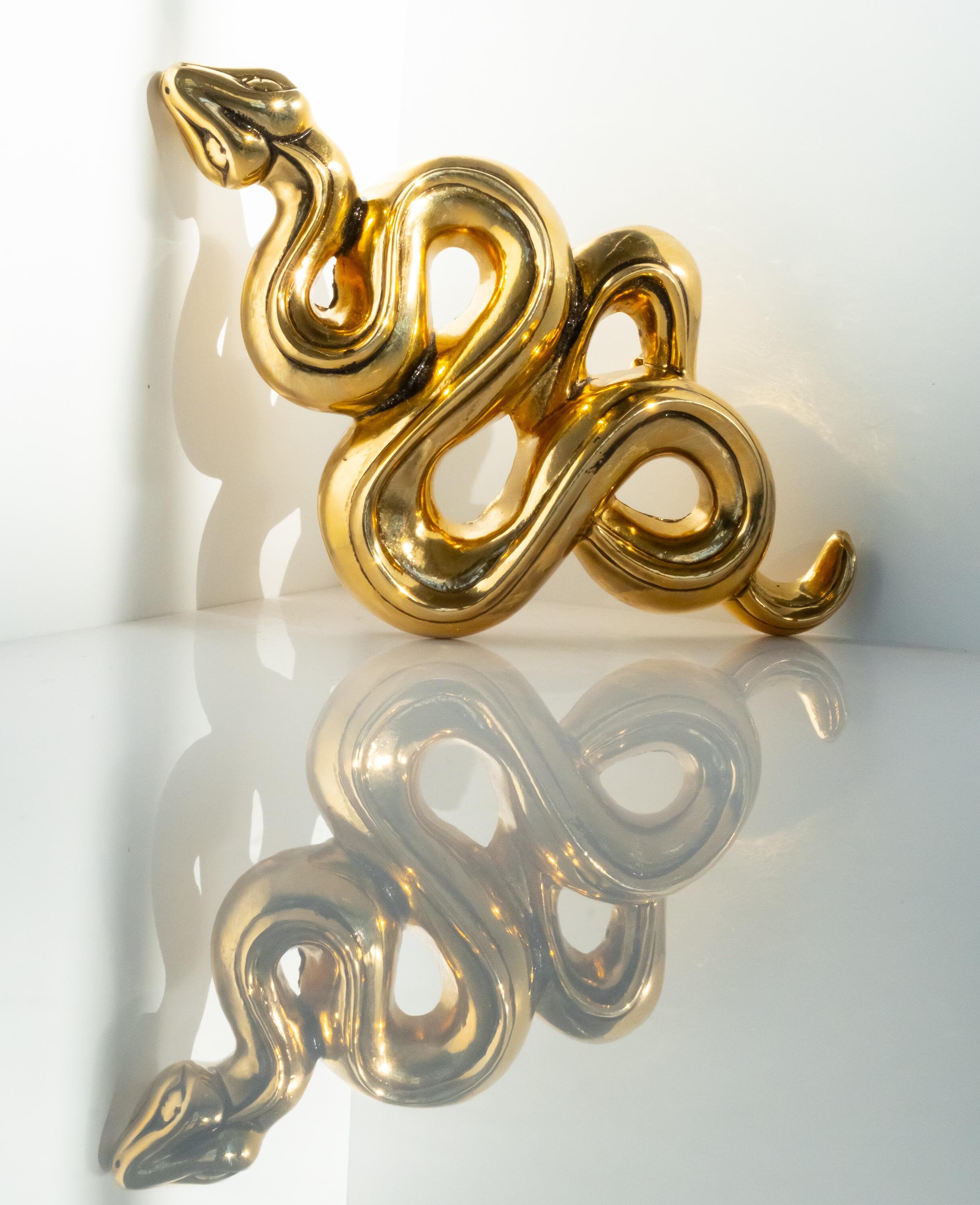 Vintage Kieselstein Cord Large Snake Buckle Rare! Kieselstein-Cord Serpent Buckle with End Tip W/Brown  main image 2
