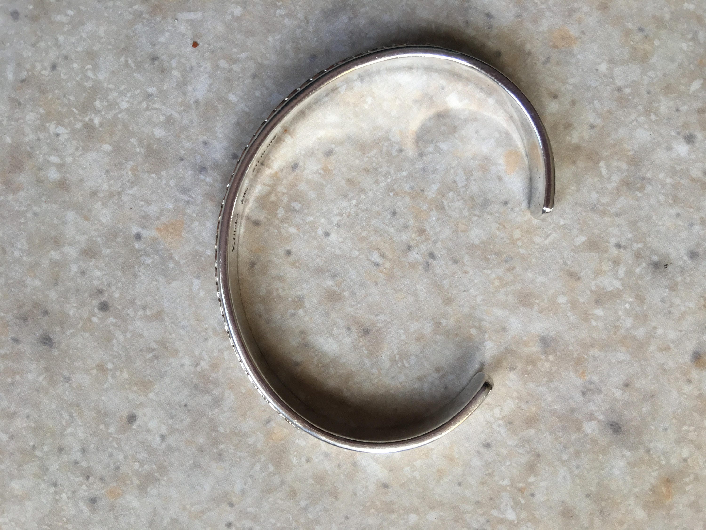 Navajo Victor Hicks Sterling and 14K Cuff Bracelet