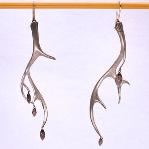 Gabriella Kiss Sterling Antler Earrings with Smokey Topaz image 5