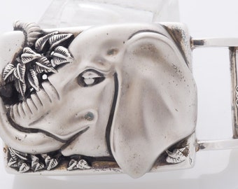 Barry Kieselstein Cord Elephant Belt Buckle Sterling Silver