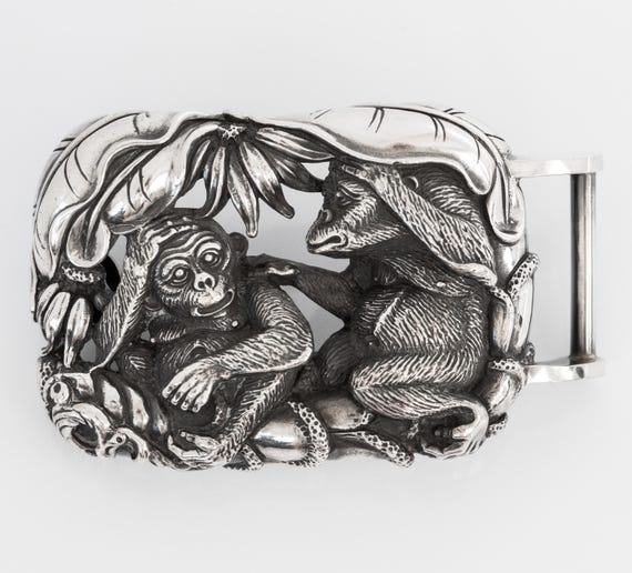 Kieselstein Cord Vintage Sterling Monket Belt Buckle - Etsy display picture 1