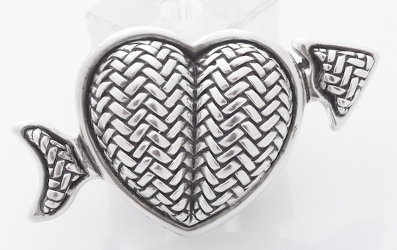 Barry Kieselstein Cord Sterling Silver Heart Arrow Belt  display picture 1