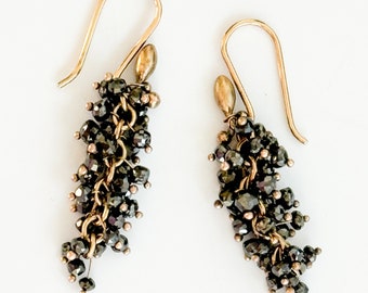 Ted Muehling Black Diamond Pussy Willow Earrings