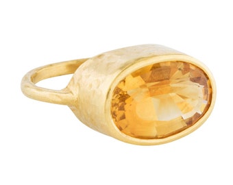 22K Gold Citrine Ring