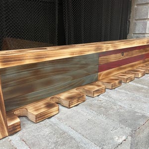 Handgefertigte Holz Amerikanische Flagge Baseballschläger Halter - Wand-Dekor