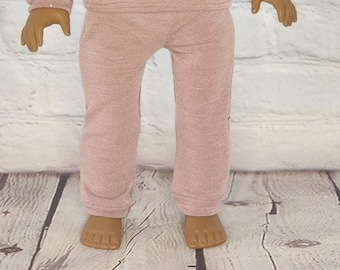 18 inch Doll Clothes - Dusty Rose French Terry Joggers - fits American Girl - Boy or Girl Doll (PANTS ONLY)