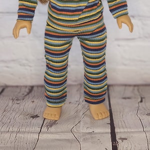 18 inch Doll Clothes - Funky Stripes Joggers - fits American Girl - Boy or Girl Doll (PANTS ONLY)