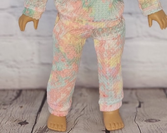 18 inch Doll Clothes - Pastel Rainbow Joggers - fits American Girl - Boy or Girl Doll (PANTS ONLY)