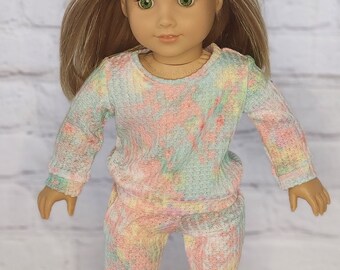 18 inch Doll Clothes - Pastel Rainbow Knit Sweatshirt - fits American Girl - Boy or Girl Doll (SHIRT ONLY)