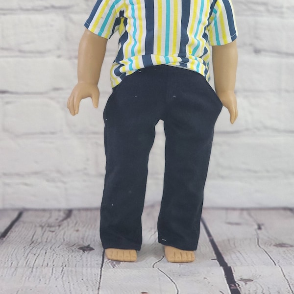 18 inch Doll Clothes - Midnight Blue Relaxed Chinos - Trouser Pants -  for boy or girl doll - fit American Girl