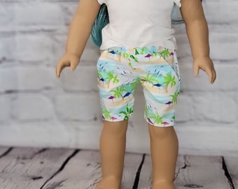 18 inch Doll Clothes - Tropical Vacation Bermuda Pocket Shorts - Boy or Girl Doll - fits American Girl