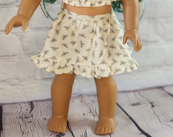 18 inch Doll Clothes - Bee Ruffle Skirt - SKIRT ONLY - fits American Girl