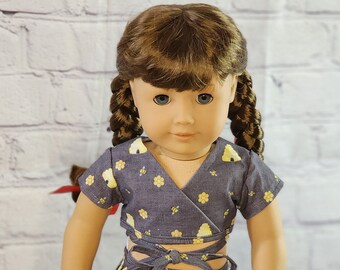 18 inch Doll Clothes -  Beehive Criss Cross Strap Crop Top - SHIRT ONLY -  fits American Girl