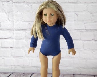 18 inch Doll Clothes - Denim Blue Turtleneck Bodysuit - fits American Girl