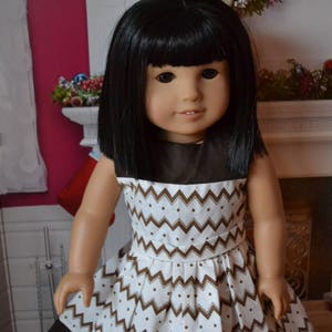 18 inch Doll Clothes Pretty Dress Brown Chevrons fits American Girl image 4