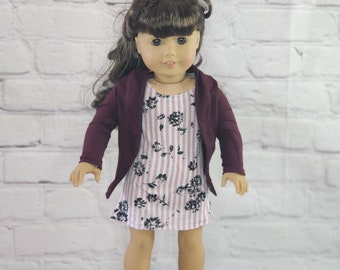 18 inch Doll Clothes - Mulberry Cardigan - fits American Girl