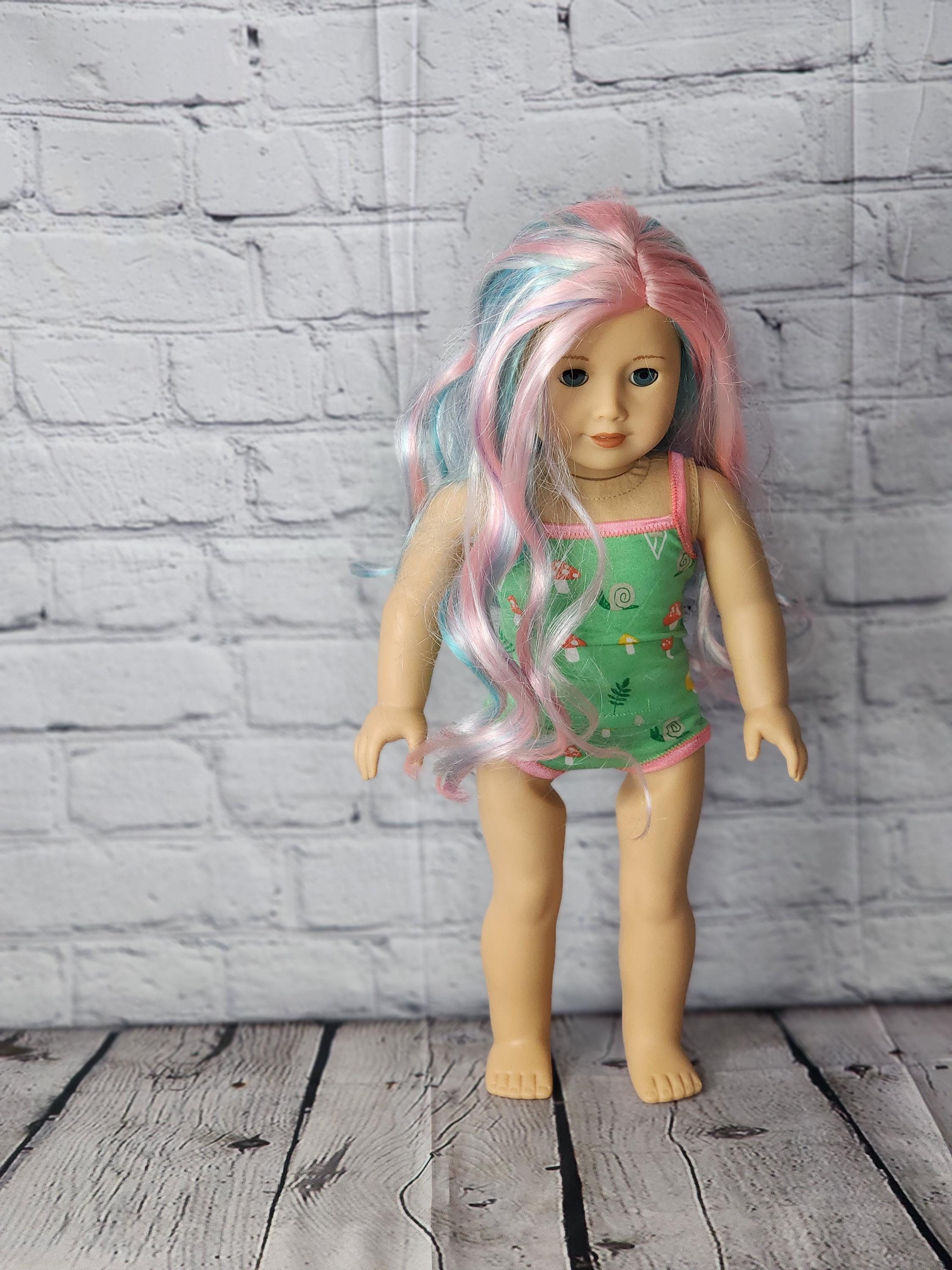 18 inch Doll Clothes - Toadstool Meadow Cami and Panty - 2 piece set - GREEN YELLOW ORANGE - fits American Girl