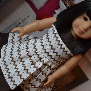 18 inch Doll Clothes Pretty Dress Brown Chevrons fits American Girl image 5