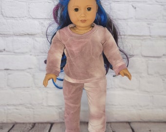 18 inch Doll Clothes - Dusty Rose Bleached French Terry Sweatshirt - fits American Girl - Boy or Girl Doll (SHIRT ONLY)