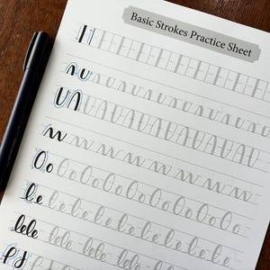Calligraphy Practice Worksheets for Brush Tip Pen