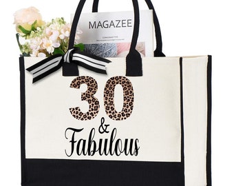 30th Fabulous Birthday Tote Bag, 30th Birthday Party Tote Bag, 30th Birthday Gift, 30th Birthday Bag Women, 30th Birthday Gift for Women