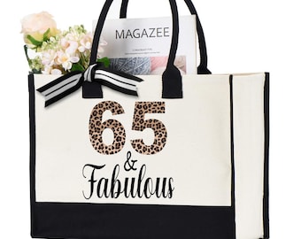 65 & Fabulous Birthday Tote Bag, Hello 65 Tote Bag, 65th Birthday Gift, 65th Birthday Bag, 65th Birthday Party, 65th Birthday Bag Women