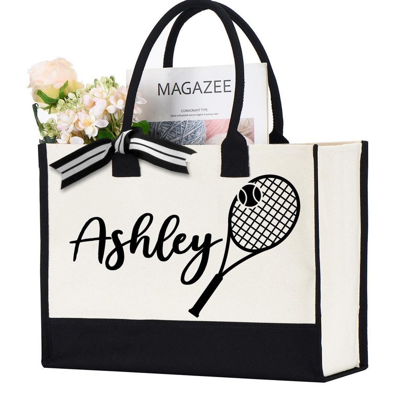 🎁BUY 2 FREE SHIPPING🎁Custom Tennis Tote Bag, Personalized Tennis Player Gift Bag, Tennis Team Bag, Tennis Lover Gift, Tennis Gifts, Tennis Coach Gift, Tennis Bag