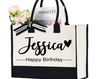 Custom Birthday Name Tote Bag, Personalized Birthday bags, Happy Birthday Bag, Happy Birthday Gift Bag, Birthday Gift, Personalised Gift Bag
