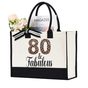 80th Birthday Tote Bag, 80 Birthday Tote Bag, 80th Birthday Bag Women, 80 and Fabulous, Eighty Tote Bag, 80th Birthday Bag, Hello 80 Bag