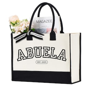 Abuela Tote Bag, Personalized Grandma Gift, Grandma Tote Bag, Abuela Est Tote Bag, Grandma Gift, Promoted To Abuela, Abuela Birthday Bag
