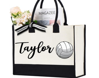 Custom Volleyball Tote Bag, Personalized Volleyball Bag, Volleyball Team Gifts, Sports Birthday Bag, Game Day Gift, Volleyball Player Gift
