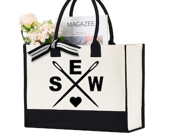 Sewing Lover Tote Bag, Sewing Bag, Sewing Gift, Sewing Kit Bag, Gift For Sewing, Gift For Mom, Mothers Day Gift, Grandma Knitting Tote Bag