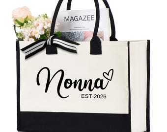 Custom Nonna Tote Bag, Personalized Nonna Bag, Nonna Est. Year Bag, Gift For Nonna, New Mom Bag, Mothers Day Gift, Gift For Mom, Mama Bag