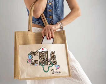 Custom CNA Tote Bag, Nurse Assistant Bag, Personalized Gift For CNA, Appreciation Gift, CNA Tote Bag, Nurse Gift Bag, Nurse School Gift